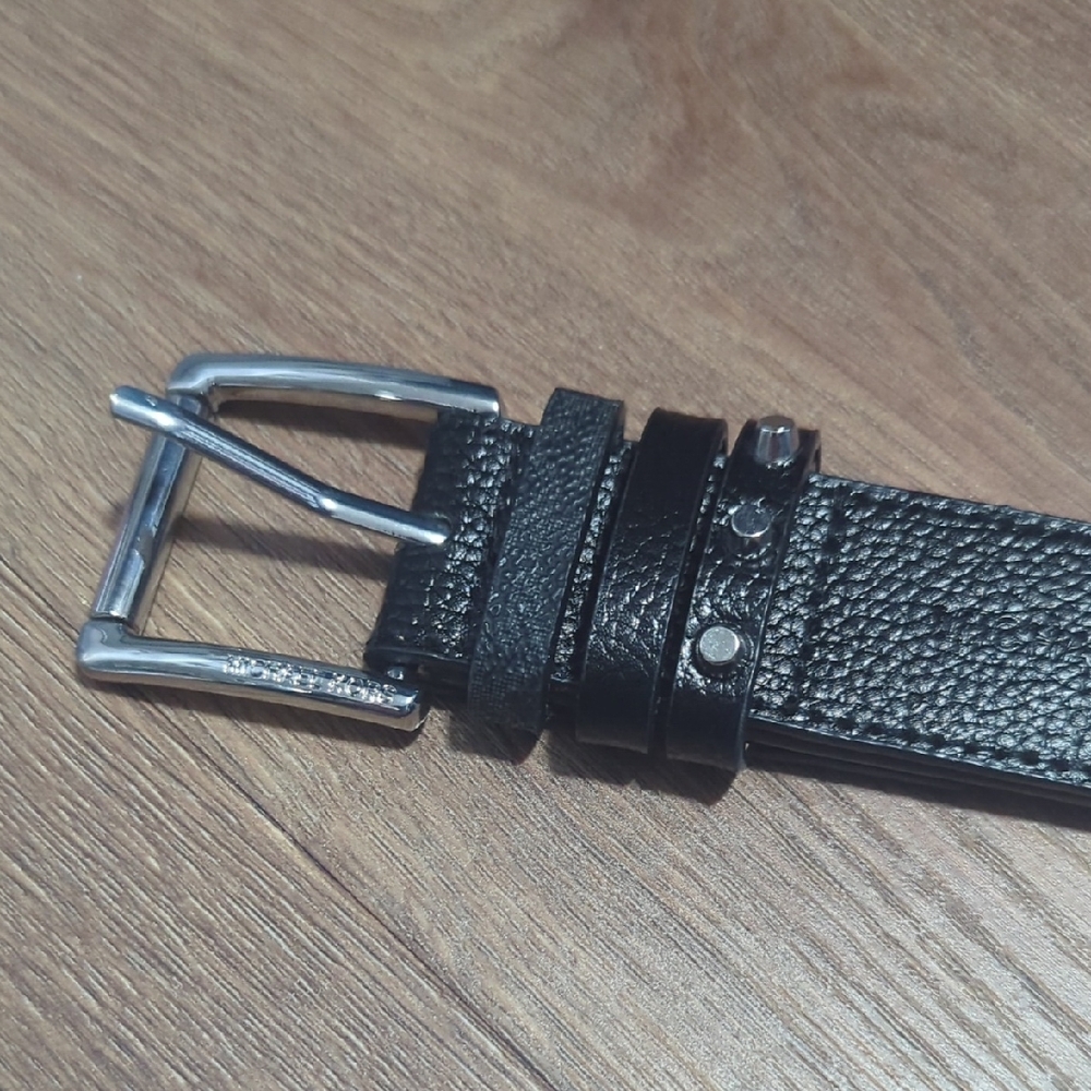 Michael Kors Womens Black Leather Belt